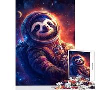 1000 Piece Jigsaws for Adults Space Explorer Sloth Toy Wall Decor Art Work Gift for Educational Game Artists' Collection, Fine Arts Size 38x52cm