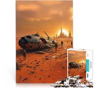 1000 Piece Jigsaws for Adults Spaceship Crash on Desert Planet Hands-on-Spiel Geburtstagsgeschenk, Geschenke, Wandkunst52x38cm