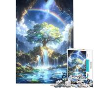 1000 Piece Jigsaws for Adults Spiritual Rainbow Tree Fun at Home Activities, Staycation Kill Time Brain Teaser Game Suitable for People Aged 14 And Above (38x26cm)