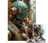 1000 Piece Jigsaws for Adults Steampunk Robot in City Challenging To Complete Staycation Kill Time Practical Game for Ages 14 And over (50x75cm)