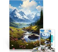 1000 Piece Jigsaws for Adults Summer Mountains - Beautiful landscape Made of cardboard,Suitable for people aged 14 and above Home decoration toys Gift of works of art。size:38x52cm/14.96x20.47inch