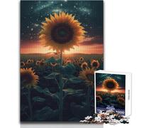 1000 Piece Jigsaws for Adults Sunflower Earth Space Relaxing And Calming Indoor Hobby Perfect Precise Fit Leisure Toy Size 38x52cm