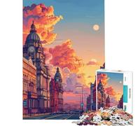 1000 Piece Jigsaws for Adults Sunset in Liverpool UK Fun at Home Activities, Staycation Kill Time Brain Teaser Game Suitable for People Aged 14 And Above (50x75cm)