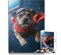 1000 Piece Jigsaws for Adults Superhero Dog in Flight Relaxing And Calming Indoor Hobby Perfect Precise Fit Leisure Toy Size 38x52cm
