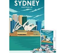 1000 Piece Jigsaws for Adults Sydney Australia Travel Puzzles for Teenagers Pattern Assembly Educational Challenge Toy Intellectual Game (38x26cm)