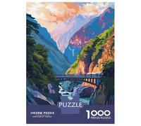 1000 Piece Jigsaws for Adults Taroko National Park, Taiwan Illustration Jigsaw for Adults Toy Wall Decor Presents for Women Challenging To Complete 52x38cm/1000pcs