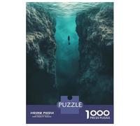 1000 Piece Jigsaws for Adults Thalassophobia Underwater Diver Between Cliffs Adult Jigsaw Puzzle Fun Games But Fun And Humorous Challenging To Complete 70x50cm/1000pcs