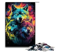 1000 Piece Jigsaws for Adults The Colorful Psychedelics of The Soul Wolf Family Puzzles Gifts Birthday Present Gifts for for Teenager Age 14 And Up 75x50cm