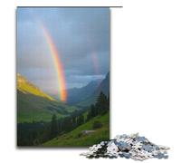 1000 Piece Jigsaws for Adults The Rainbow Spans The Entire Valley after The Rain Puzzles Gifts Birthday Present Gifts for for Teenager Age 14 And Up 1000 PCS(38x26cm)