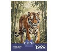 1000 Piece Jigsaws for Adults Tiger in Bamboo Forest Painting Jigsaw for Adults Relax Games Analysis And Logic Gifts for Friends And Family 70x50cm/1000pcs