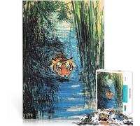 1000 Piece Jigsaws for Adults Tiger in Water Pädagogisches Spielzeug zum Stressabbau Die Liebe zwischen Paaren stärken38x26cm