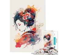 1000 Piece Jigsaws for Adults Traditional Geisha Japan Challenging To Complete Staycation Kill Time Practical Game for Ages 14 And over (50x75cm)