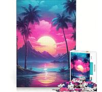 1000 Piece Jigsaws for Adults Tropic Twilight Grooves, Brain Teaser Game, Challenging To Complete, Enhance Love between Couples 38x52cm