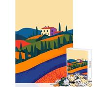 1000 Piece Jigsaws for Adults Tuscan Villa Italy Landscape Adult Jigsaw Puzzles Difficult Hard Every Piece Is Unique - Beautiful Design Game (38x52cm)