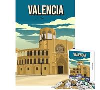 1000 Piece Jigsaws for Adults Valencia Skyline Cityscape Travel Art Adult Jigsaw Puzzles Difficult Hard Every Piece Is Unique - Beautiful Design Game (50x75cm)