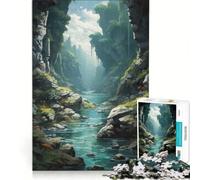 1000 Piece Jigsaws for Adults Verdant Gorge Serenity Family Games Challenging To Complete Improving Love between Couples 38x52cm