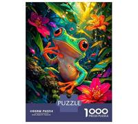 1000 Piece Jigsaws for Adults Vibrant Red-Eyed Tree Frog in Rainforest Jigsaw for Adults Toy Wall Decor Presents for Women Challenging To Complete 52x38cm/1000pcs