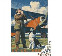 1000 Piece Jigsaws for Adults Vintage Airplane Poster Puzzle for Adults Brain Teaser Game Precision Cutting Challenging To Complete 52x38cm/1000pcs