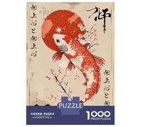 1000 Piece Jigsaws for Adults Vintage Japanese Koi Fish Jigsaws for Adults Brain Teaser Game Analysis And Logic Great Gift for Gaming 70x50cm/1000pcs