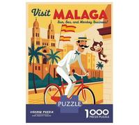 1000 Piece Jigsaws for Adults Visit Malaga Travel Jigsaw for Adults Toy Wall Decor Presents for Women Challenging To Complete 38x26cm/1000pcs