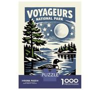 1000 Piece Jigsaws for Adults Voyageurs National Park Vintage Poster Jigsaws for Adults Brain Teaser Game Analysis And Logic Great Gift for Gaming 70x50cm/1000pcs