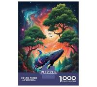 1000 Piece Jigsaws for Adults Watercolor Jellyfish Art Puzzles for Adults Relax Games Difficult Challenge Birthday Present, Gifts, 38x26cm/1000pcs