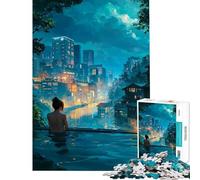 1000 Piece Jigsaws for Adults Waterfront Onsen Challenging To Complete Home Decoration Practical Game for Ages 14 And over (38x26cm)