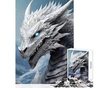 1000 Piece Jigsaws for Adults White And Silver Dragon Adult Jigsaw Puzzles Difficult Hard Every Piece Is Unique - Beautiful Design Game (38x52cm)