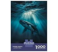 1000 Piece Jigsaws for Adults White Dragon Roaring Under A Full Moon Puzzles for Adults Relax Games Difficult Challenge Birthday Present, Gifts, 52x38cm/1000pcs
