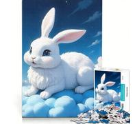 1000 Piece Jigsaws for Adults White Rabbit on Cloud Educational Game Decompressing Intellectual Great Gift for Gaming 50x75cm