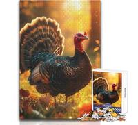1000 Piece Jigsaws for Adults Wild Turkey in Autumn Relaxing And Calming Indoor Hobby Perfect Precise Fit Leisure Toy Size 38x26cm