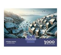 1000 Piece Jigsaws for Adults Winter Coastal Village Scene Jigsaw for Adults Relaxing Games But Fun And Humorous Great Gift for Gaming 70x50cm/1000pcs
