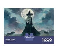 1000 Piece Jigsaws for Adults Witchcraft Halloween Fantasy Art Jigsaw for Adults Relaxing Games But Fun And Humorous Great Gift for Gaming 70x50cm/1000pcs