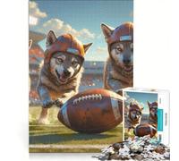 1000 Piece Jigsaws for Adults Wolf Cubs Old School Football Educational Game Decompressing Intellectual Great Gift for Gaming 50x75cm