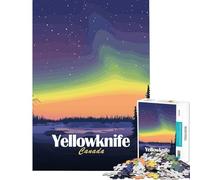 1000 Piece Jigsaws for Adults Yellowknife Canada Aurora Borealis Landscape for Educational Game Challenge Toy for Educational Game Stress Reliever Gifts For Birthdays (Size 75x50cm)
