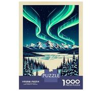 1000 Piece Jigsaws for Adults Yukon Canada Aurora Borealis Jigsaw for Adults Toy Wall Decor Presents for Women Challenging To Complete 52x38cm/1000pcs