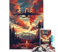 1000 Piece Jigsaws for Teenagers A Plane Sky Vector Art Help The Brain Exercise For Family Fun Educational Game for Age 14+ Game (50X75CM)