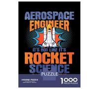1000 Piece Jigsaws for Teenagers Aerospace Engineer Rocket Science Funny T-Shirt Design Adult Jigsaw Hands-on Game Difficult Challenge Gifts for Friends And Family 70x50cm/1000pcs
