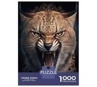 1000 Piece Jigsaws for Teenagers Angry Lynx Adult Jigsaw Hands-on Game Difficult Challenge Gifts for Friends And Family 38x26cm/1000pcs