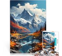 1000 Piece Jigsaws for teenagers Autumn Mountains Landscape Analysis and logic Every Piece is Unique - Challenging Family Fun Game 50x70cm