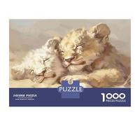 1000 Piece Jigsaws for Teenagers Baby Lion Cub Wall Art Print Puzzle for Adults Hands-on Game Difficult Challenge Educational Challenge 52x38cm/1000pcs