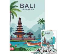 1000 Piece Jigsaws for Teenagers Bali Temple Indonesia Travel Brain Teaser Game Challenging Game Toys Great Gifts And Toys Home Decoration (Size 38x26cm)