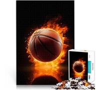 1000 Piece Jigsaws for teenagers Basketball ball on fire Schwierig und herausfordernd für Heimdekoration38x52cm