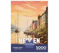 1000 Piece Jigsaws for Teenagers Bergen Norway Mosaic Adult Jigsaw Puzzle Hands-on Game Analysis And Logic Birthday Present, Gifts, 70x50cm/1000pcs