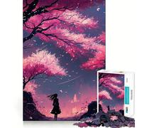 1000 Piece Jigsaws for Teenagers Between The Sakura Exact Fit Game Thinking Skill Game Calm Fun Time Birthday Fun Play (50x75cm)