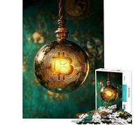 1000 Piece Jigsaws for Teenagers Bitcoin Crypto Light Bulb for Educational Game Challenge Toy Hands-on Game For Family Fun Gifts For Birthdays (Size 50x75cm)