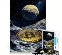 1000 Piece Jigsaws for Teenagers Bitcoin to The Moon Exact Fit Game Thinking Skill Game Calm Fun Time Birthday Fun Play (38x26cm)