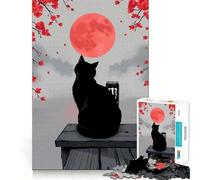 1000 Piece Jigsaws for Teenagers Black Cat And Monster Energy Drink Exact Fit Game Thinking Skill Game Calm Fun Time Birthday Fun Play (38x52cm)