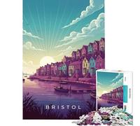 1000 Piece Jigsaws for Teenagers Bristol Cityscape at Sunrise Help The Brain Exercise For Family Fun Educational Game for Age 14+ Game (50X75CM)