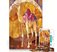 1000 Piece Jigsaws for Teenagers Camel Animal Gold Tight Fit Play Focus Fun Game Leisure Fun Time Christmas Wall Art (38x52cm)